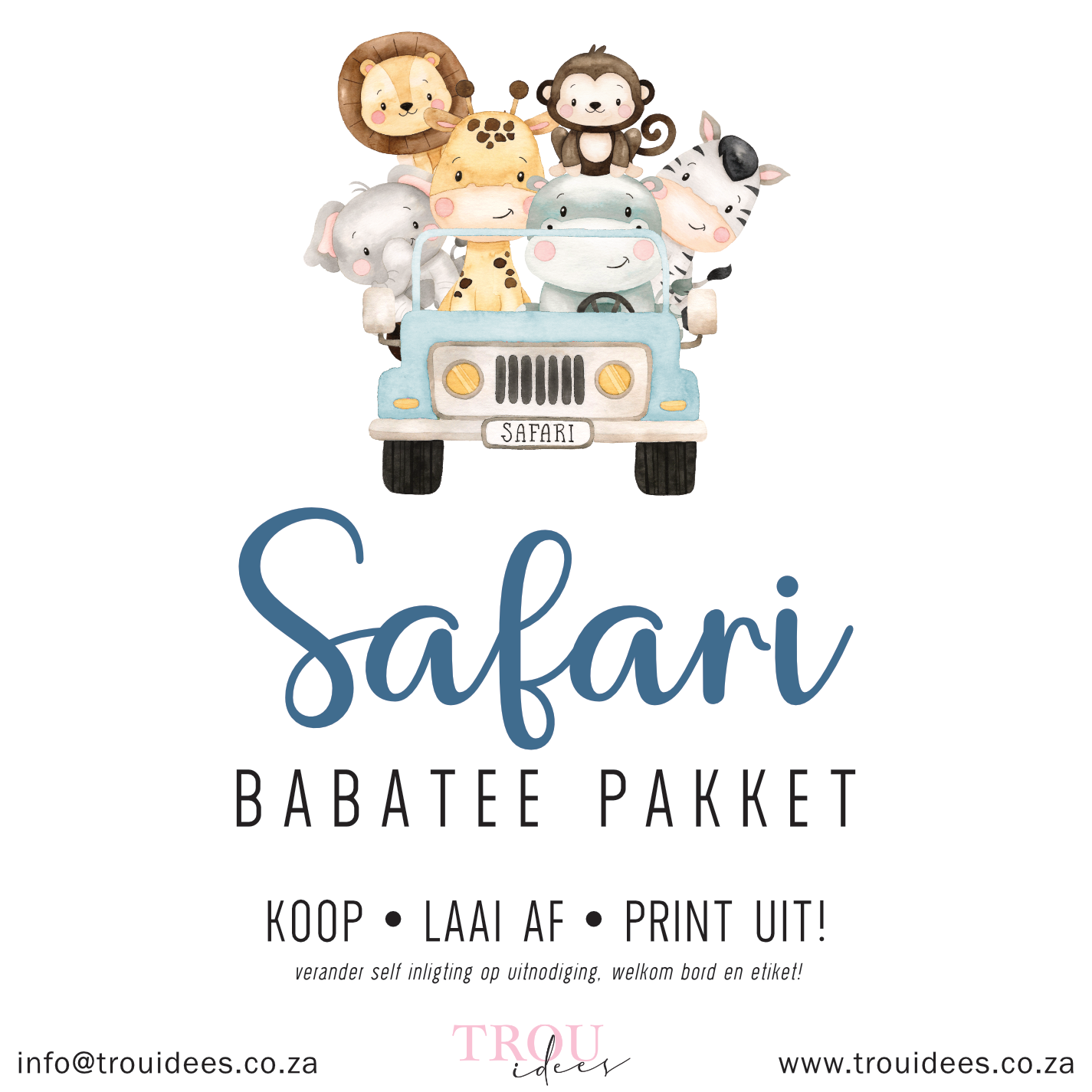 Safari (Boy) Baby Shower Stationery